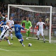 1-0: Brett Johnson fires AFC Wimbledon ahead less than two minutes after half-time