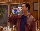 Drinking out of a milk carton in "The Trouble with Danny" (1992)