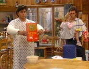 Jesse tries to make himself cereal, refusing any help from the family