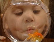 Michelle and her goldfish in "A Fish Called Martin" (1991)