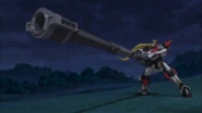 Sousuke Sagara tries out the Demolition Gun in Gun-Howitzer Mode in Make My Day.