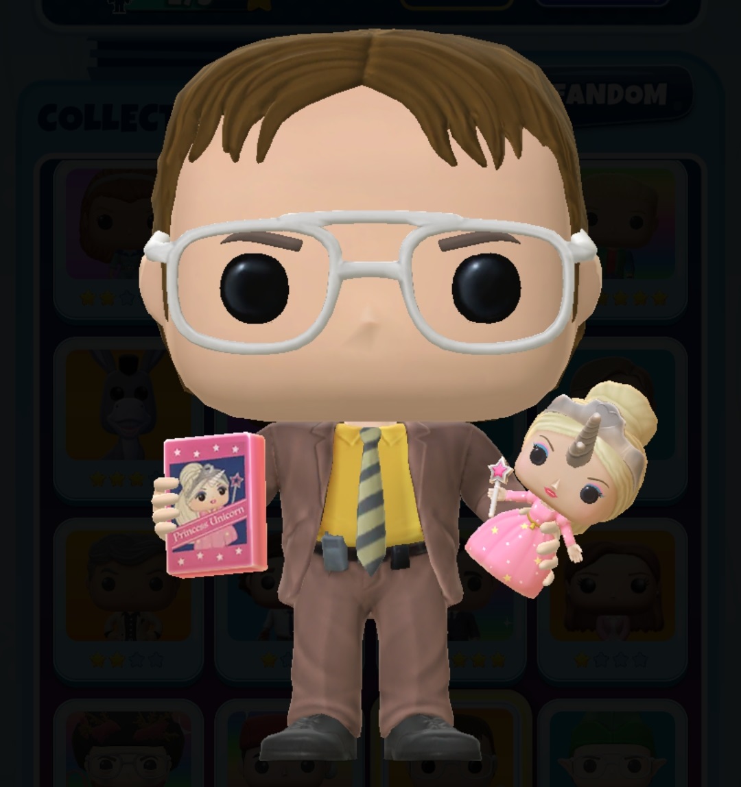 Dwight Schrute with Princess Unicorn Doll #1009 Funko Shop Exclusive Pop