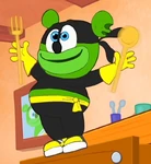 Gummibär dressed up as a Ninja