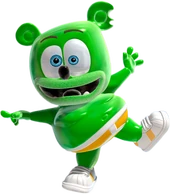 Gummibär's initial appearance in the 30-second short version of "", originally designed by  and modeled by Kim Frederiksen.