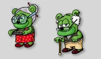 Concept art for Gummibär's grandparents for the music video of "".