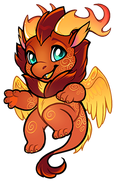 Chibi Feathered Magic Feathered Dragon Sticker (Base)