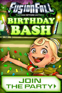 Flapjack on the Birthday Bash advertisement, from Cartoon Network Universe: FusionFall.