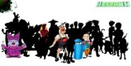 A picture of character and character silhouettes for FusionFall RE:SPAWN