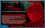 OpenFusion's Academy public server disclaimer