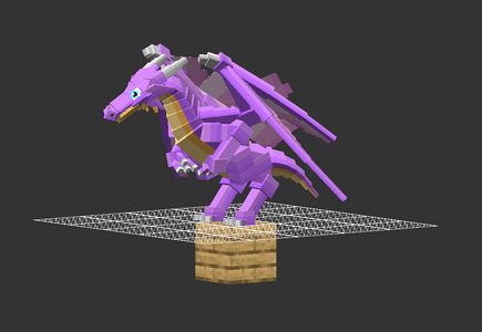 3D model Minecraft Ender Dragon Rigged VR / AR / low-poly