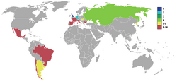 Mapa según los resultados de 1966