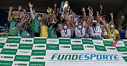 Jogadores do Costa Rica comemoram o título do MS-2021