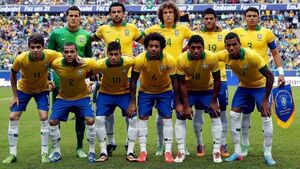 Brasil 2014 com os 11 jogadores titulares