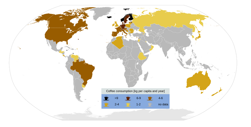 Coffee consumption map-en