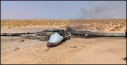 Downed Turkish drone in the desert.