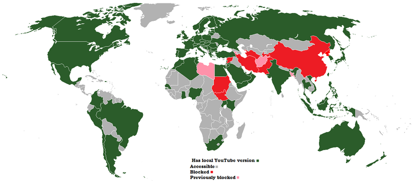 YouTube world map