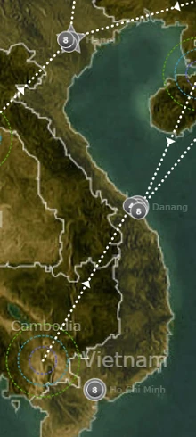 Several Army groups from Laos, Cambodia, Hainan island in China, Yunnan and Guangzhou pushed simultaneously into Hanoi and Danang.The amphibious and ground assault into Danang and Ho Chi Minh city failed, however the joint-Cambodian-Chinese assault into Hanoi succeeded