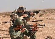 Moroccan and US troops partaking in military drills