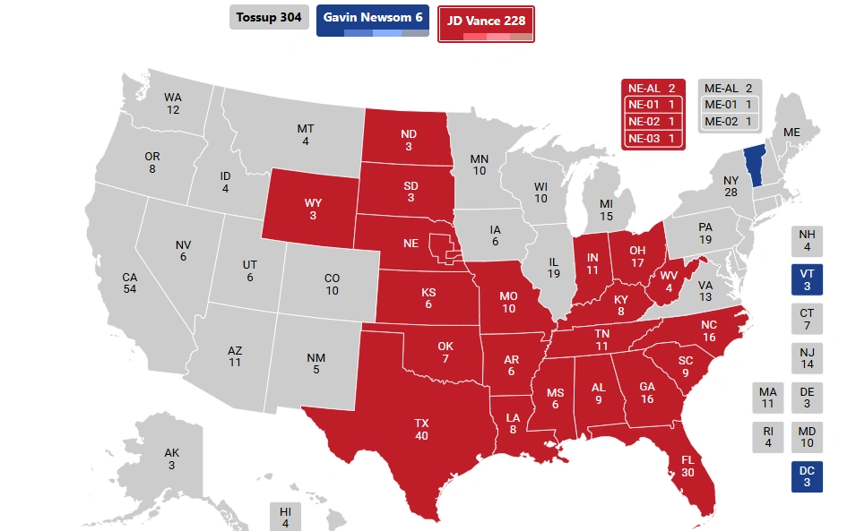 930 PM State Callings November 7, 2028 Landslide Election