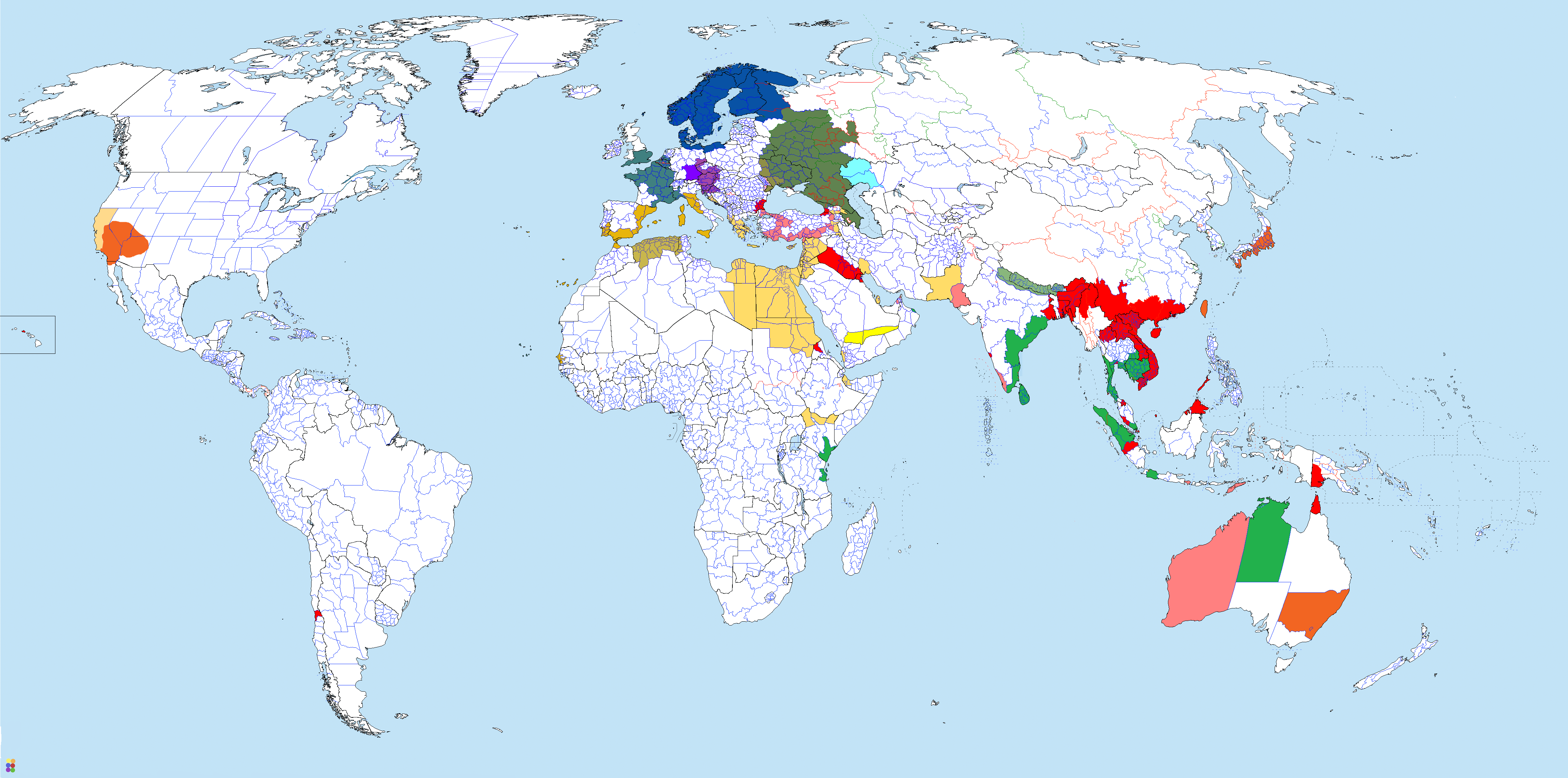 Countries where VAR is also used in the second - Maps on the Web