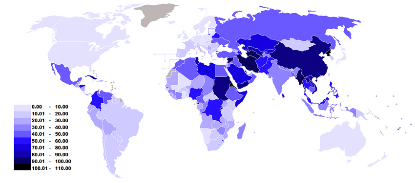 Press Freedom Index 2010 Map