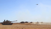 Jordanian tanks crossing the border of Syria