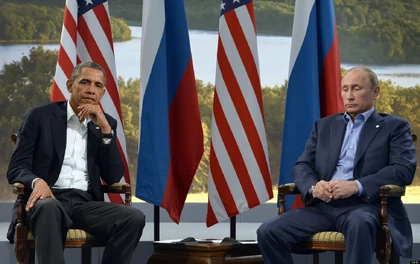 US President Barack Obama (1961-2053) and Russian President Vladimir Putin (1952-2030) in 2013