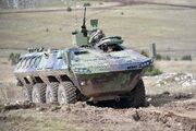 Serbian APC during live fire exercises.