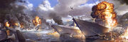 WW4 naval base getting destroyed.