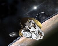 Artist's impression of New Horizons visiting Pluto.
