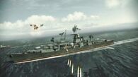 A Kara-class cruiser, the Ulyanov, engaging NATO ships.