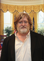 Gabe Newell in the Oval Office