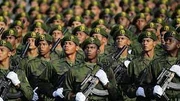 Cuban soldiers parading for display of force