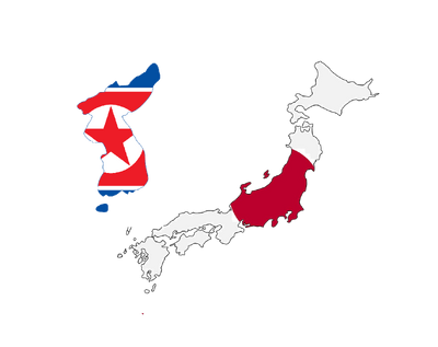 KoreaJapanFlagMap