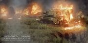 Destroyed tank