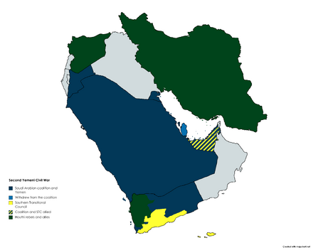 Map of the Second Yemeni Civil War