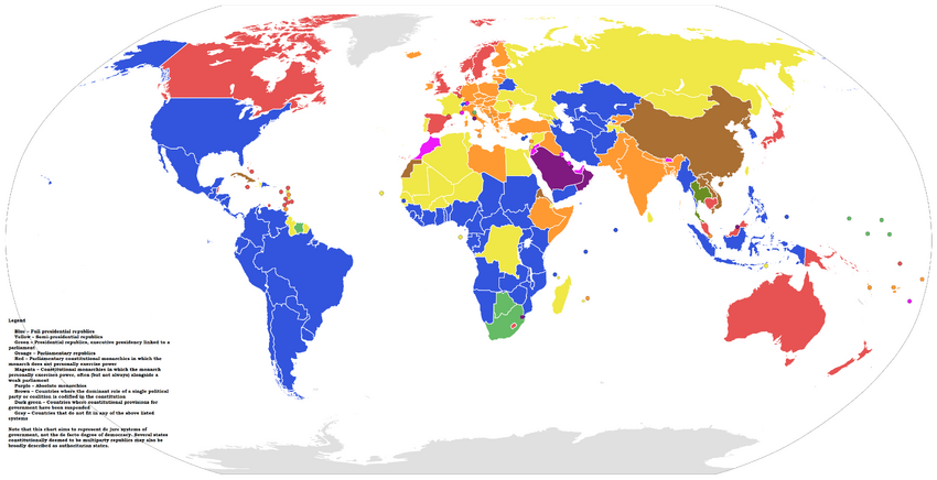 Forms of government World Map