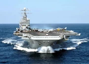 USS John C. Stennis aircraft carrier in the Baltic Sea.