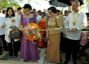 Queen Gloria Maria Salonga open a new shopping mall in the capital.