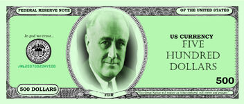 FDR 500 DOLLARS FRONT