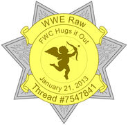 Hug It Out badge commerating the night Team Hell No got the entire crowd and most of the fWc to hug