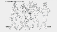 A reference sheet of Misaki Haruka in 2051 from the Falcon Densetsu DVD.