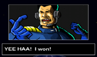 John Tanaka's victory screen from F-Zero X.