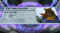 Captain Falcon's profile seen at The F-Zero Grand Prix.
