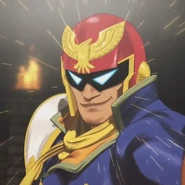 A screenshot of Captain Falcon in SSB4.