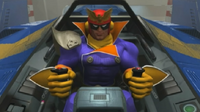 Captain Falcon testing his machine.