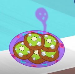 Kiwi-paya crystal unicookies with cake ghost emerging