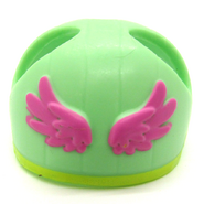 Green helmet with painted pink wings