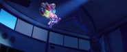 Balloon Pony floats towards window ANG