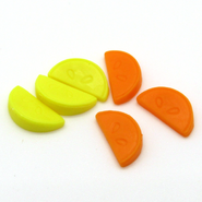 3 yellow and 3 orange citrus slices